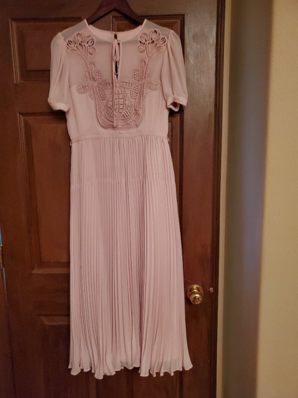 Self Portrait Georgette pleated midi dress - NEW, US 6
